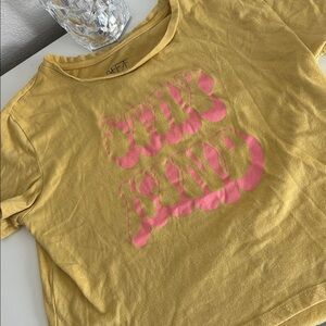 Stay Kind Yellow Trippy 70’s font Graphic Tee